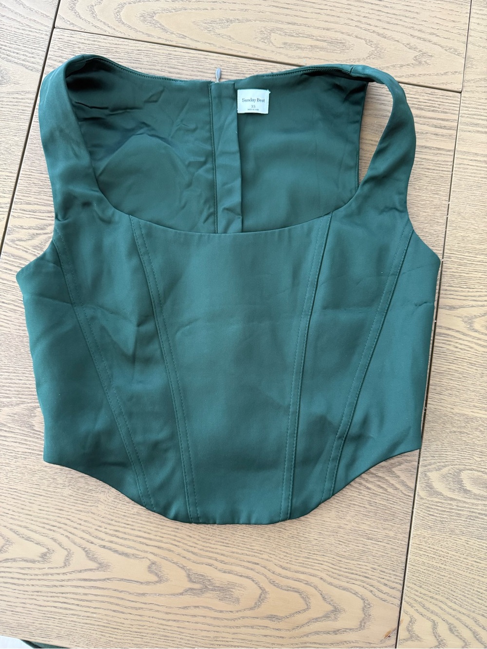 Sunday Best Dark Green Structured Corset Tank